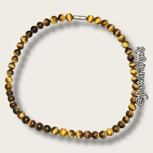 Tiger's Eye Beaded Necklace with Barrel Clasp – 16 Inches